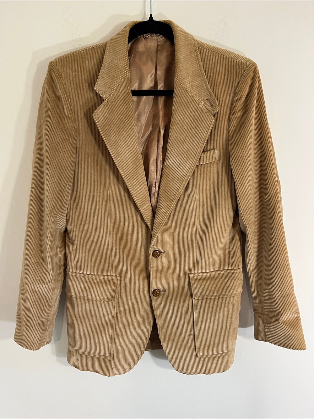 Triumph ZX Corduroy Mens Blazer Tan Size Leather Buttons elbow suede medium